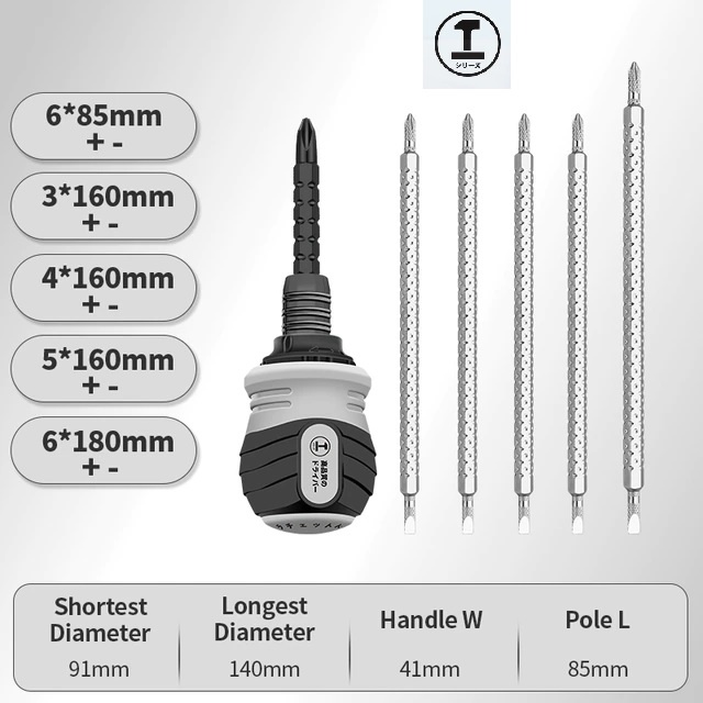 GREENER 12-in-1 Dual-Purpose Retractable Screwdriver Set Obeng Lengkap