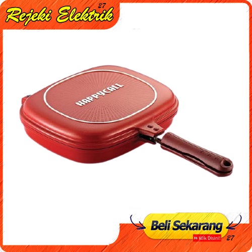 Happy Call Korean Double Side Pan / Double Pan Jumbo Size- 32 Cm - ( Merah ) Berkualitas