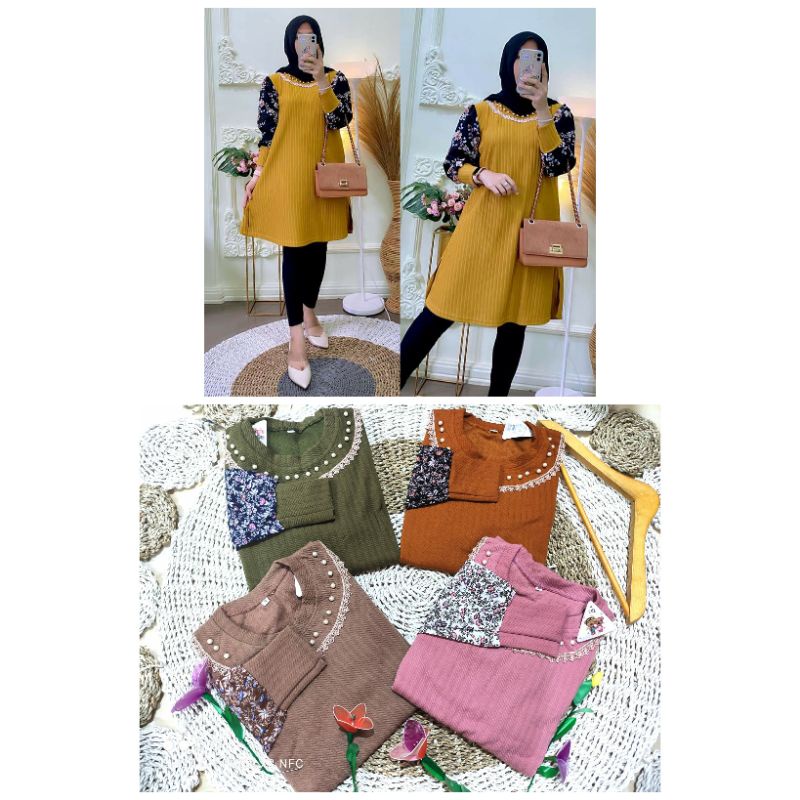 LONG TUNIK RAJUT KOMBI IMPORT