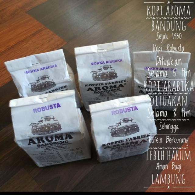 

Kopi Aroma Bandung Kopi Mokka Arabika 250gr Giling Halus Fresh