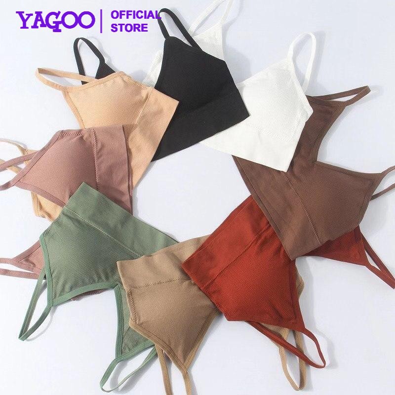 YAGOO  - Bra Wanita Tanpa Kawat Bahan Halus Pakaian Dalam Bralette Push Up Bra15