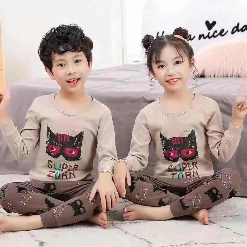 Baju Tidur Anak/Setelan Anak Couple Celana Panjang /Piyama Set Anak laki laki perempuan  C14.C15