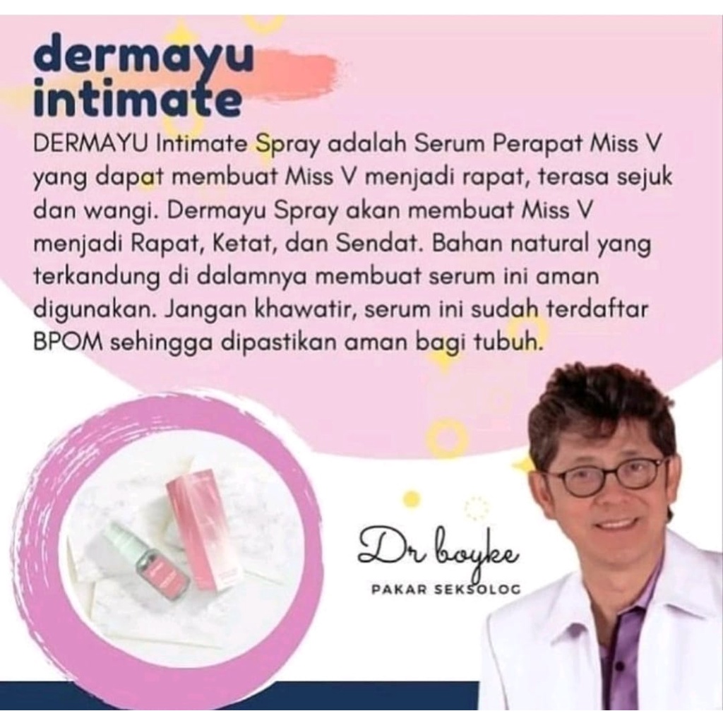 Dermayu Intimate Spray Pengencang Perapat Area Kewanitaan BPOM Original 100%