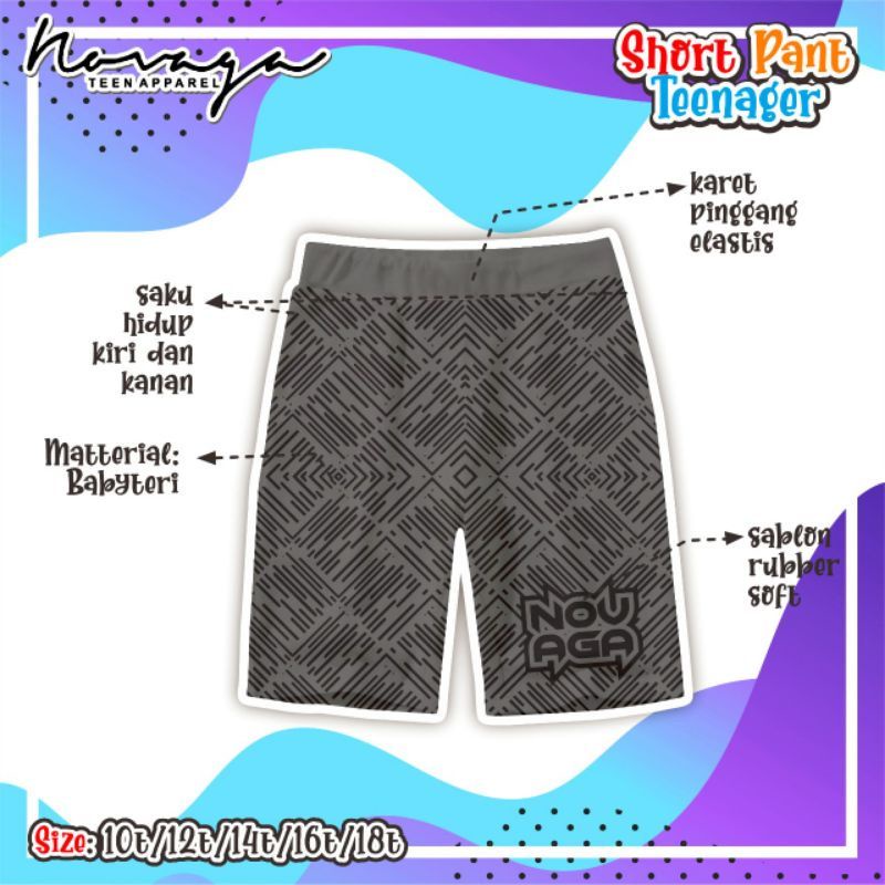 READY STOCK SHORT PANTS NOVAGA TEENAGER / JUNIOR - DEWASA CELANA PENDEK NOVAGA JUNIOR