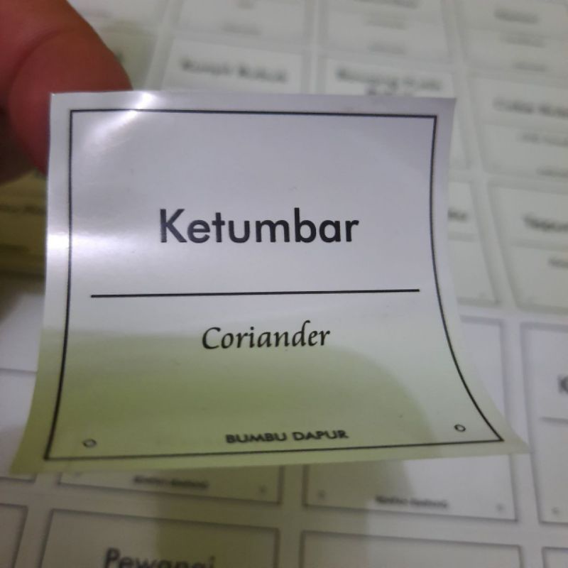 

Stiker Label Bumbu Aesthetic Moderen Waterproof