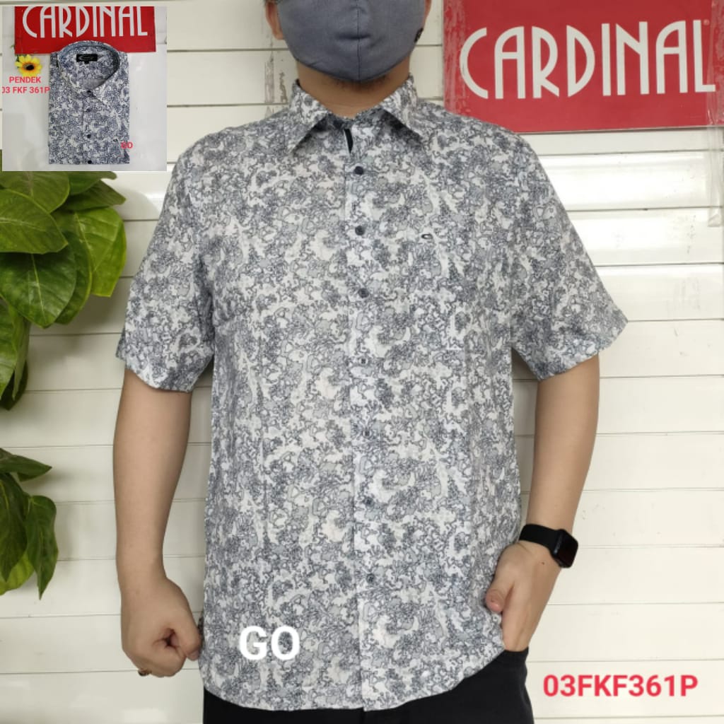 gof XL-3XL CARDINAL KEMEJA FORMAL PENDEK Batik RegularFit Pakaian Kemeja Kerja Pria Kantor Acara Resmi Pakaian Wisuda Original KFPB