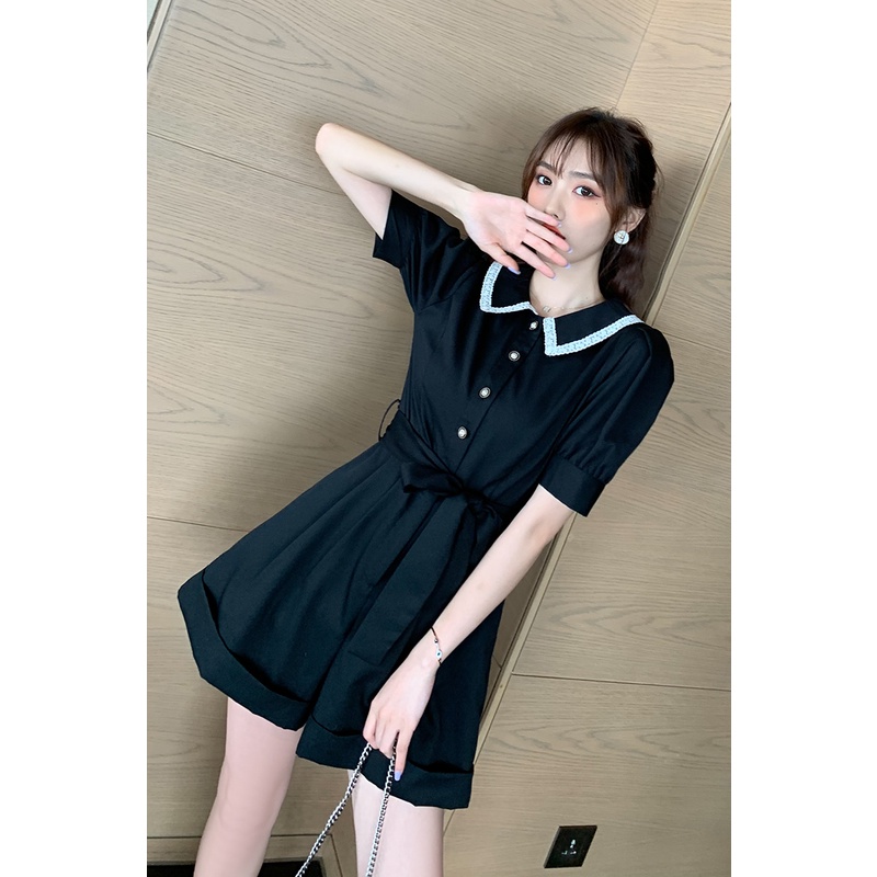 【Rozen】Korean Pearl Mini Solid Romper R100