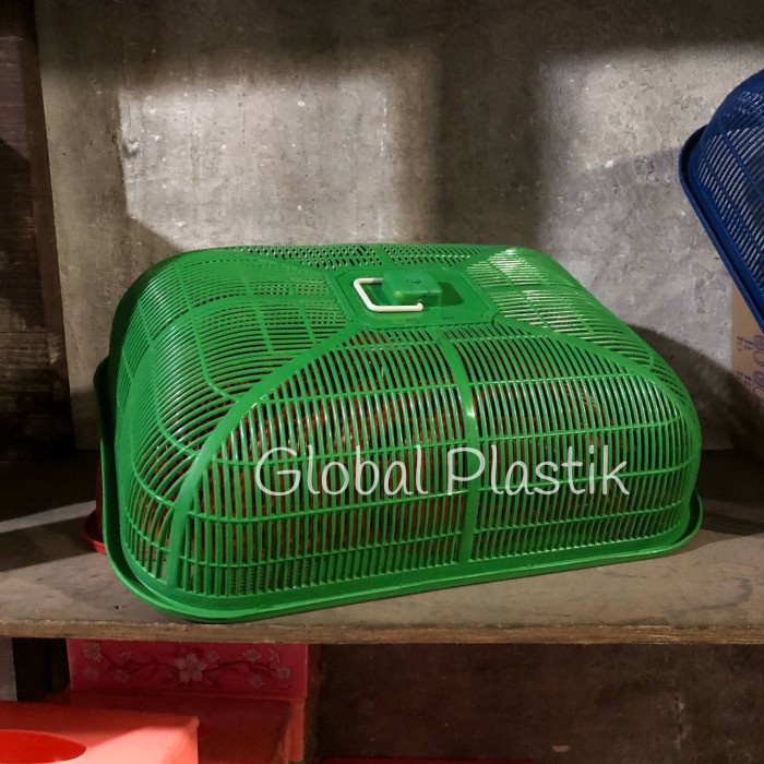 KECIL - Tudung Saji Tutup Makanan Plastik Kotak Segi Tulip