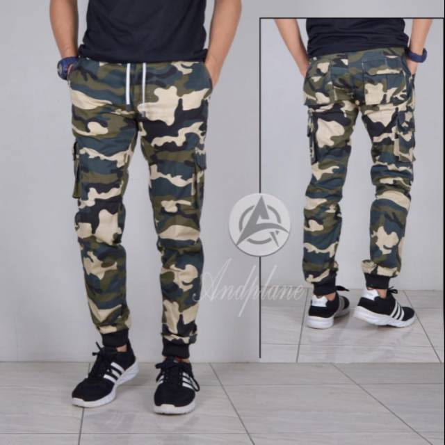 CELANA JOGGER PRIA MODEL ARMY LORENG TENTARA