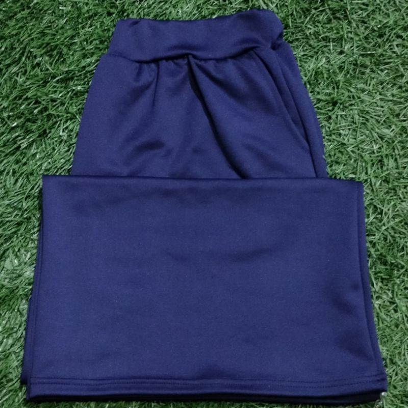 Celana panjang wanita Kulot scuba jumbo polos-Navy