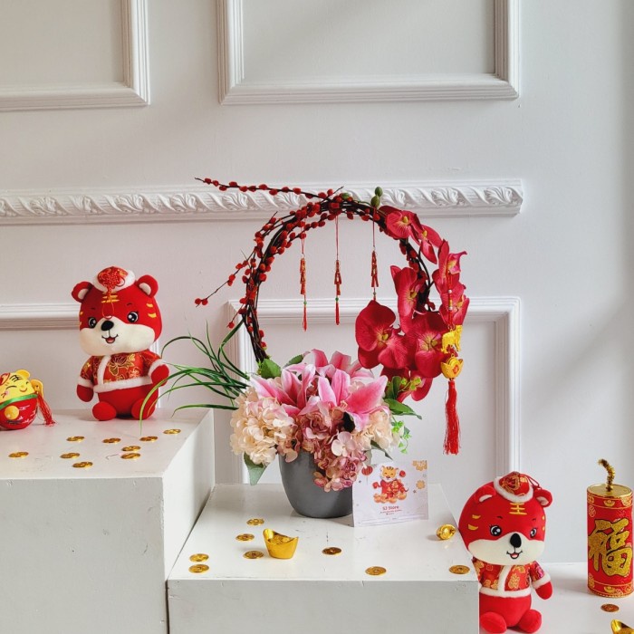 

Paket dekorasi hiasan hampers imlek pussy willow chinese new year 52
