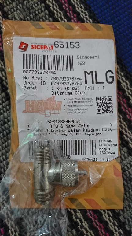 Konektor T Type Uhf Pl-259 Male To 2x Female So-239