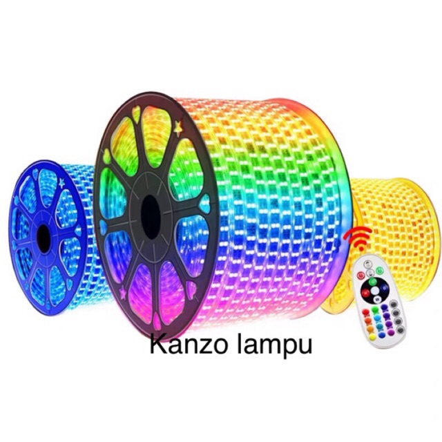 Lampu les strip meteran RGB set remot. Bebas warna . Harga meteran