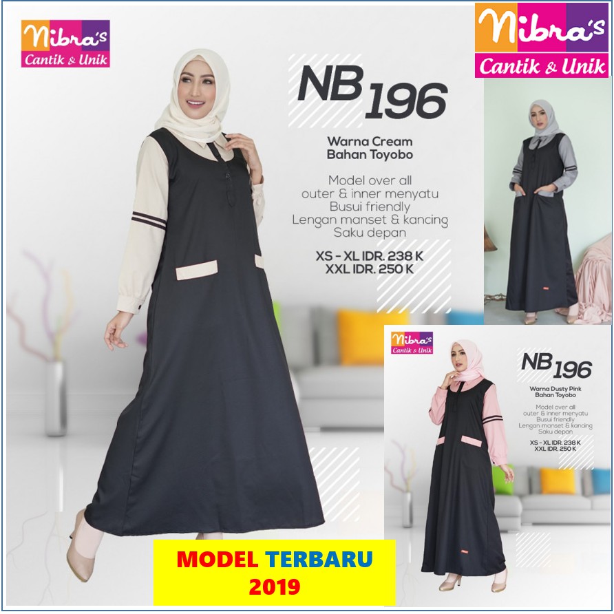 Original Terbaru 2019 Gamis Balotelly Nibras Ns 48 Syari Coklat