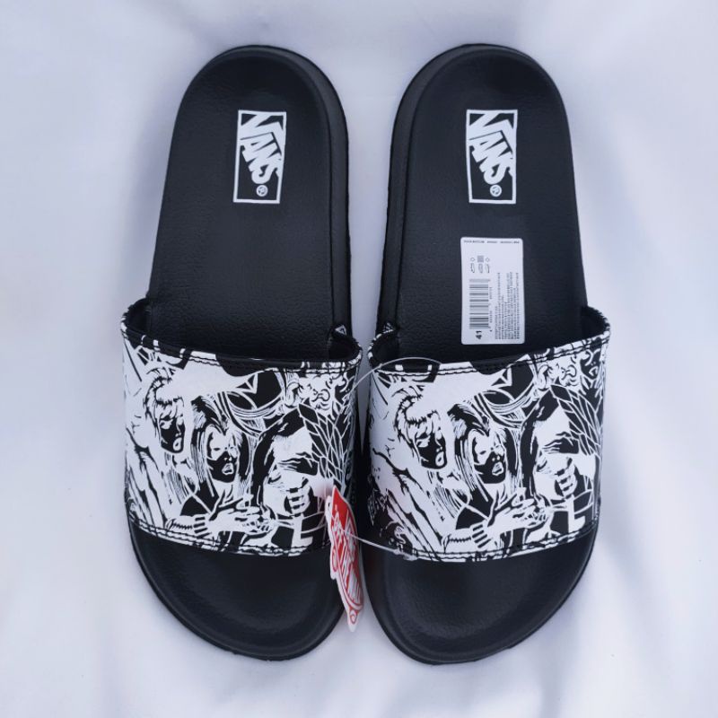 Sandal slop Marvel Hitam sendal slop pria sendal slop karet Original sendal slop wanita