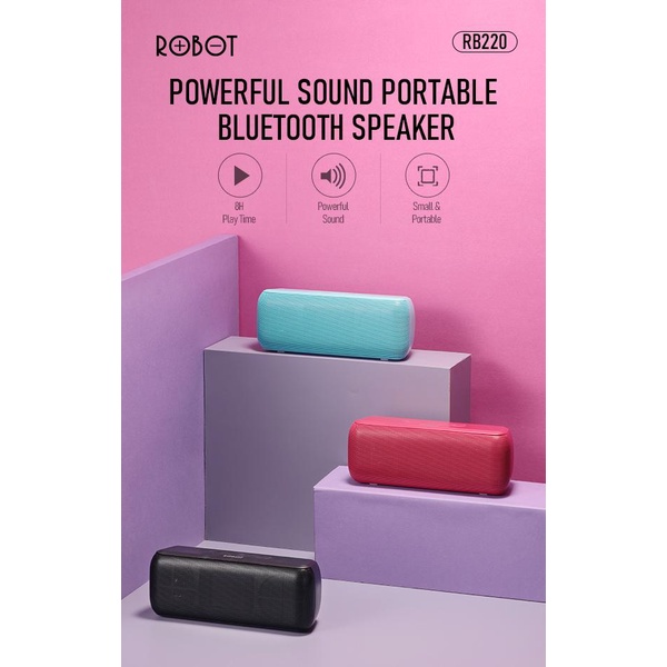ROBOT Bluetooth Speaker RB120 Bluetooth 5.3 RGB Waterproof IPX4 1200mAH Portable - Garansi 1 Tahun WOOK