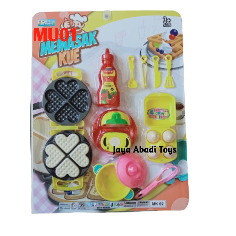 MK 02- Mainan Anak MURAH Bermain Peran Memasak Kue ( MK02 ) Cetakan waffle telur iris tomat