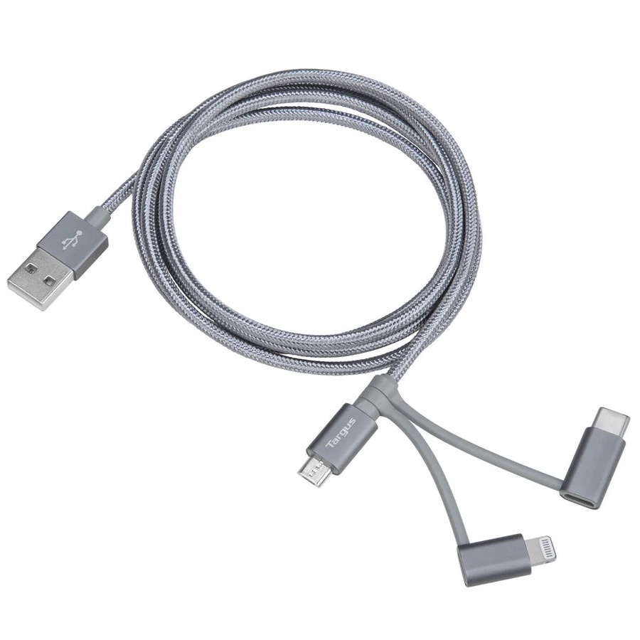 Kabel Data Targus ACC1011 USB A to MicroUsb USB-C Lightning MFI 1.2M