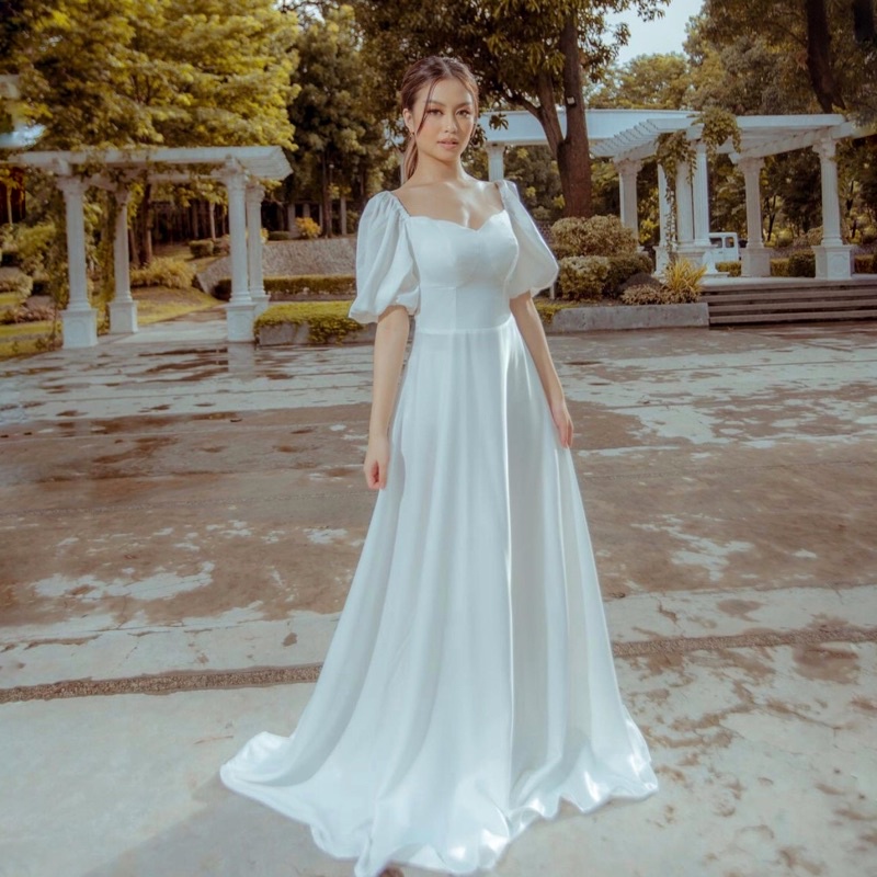 Gaun Pesta Wanita Dress Party murah wedding dress gown malam ball gown big size jumbo mekar ngekor
