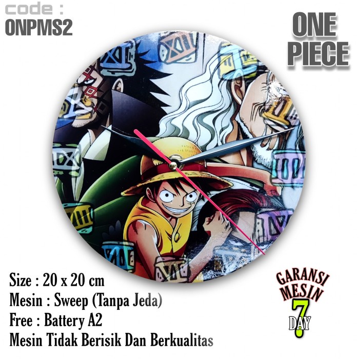 Jam Dinding ANIME ONE PIECE SWEPP MESIN HALUS TIDAK BERISIK ONEPIECE