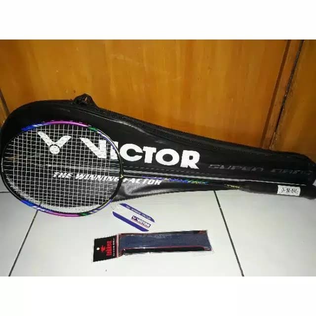 victor/lining/yonex badminton set komplit raket senar grip free tas1R