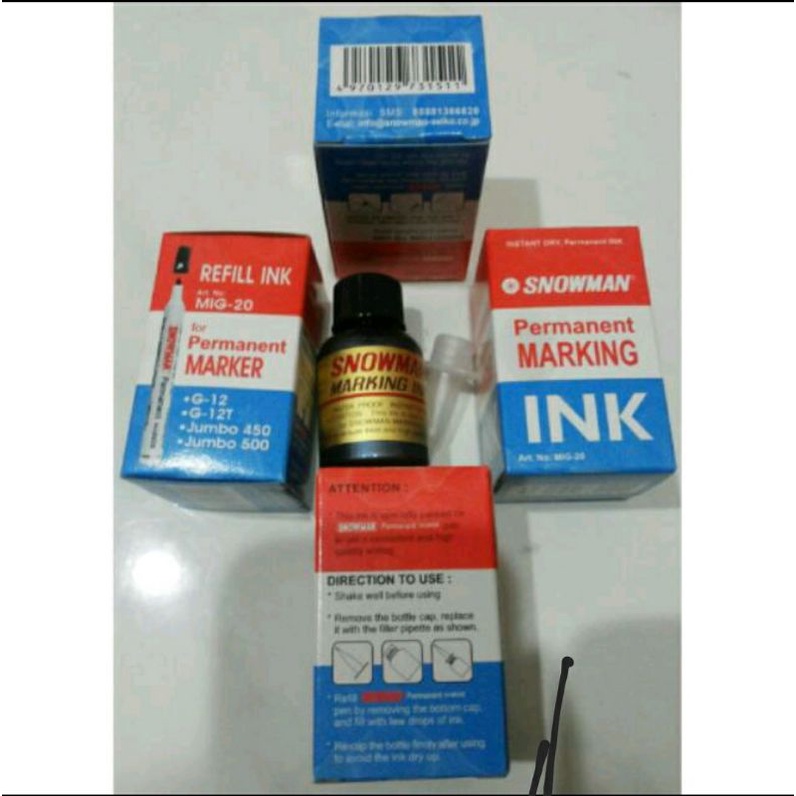 

Tinta Spidol Permanent Snowman / Tinta Refill Permanent Spidol