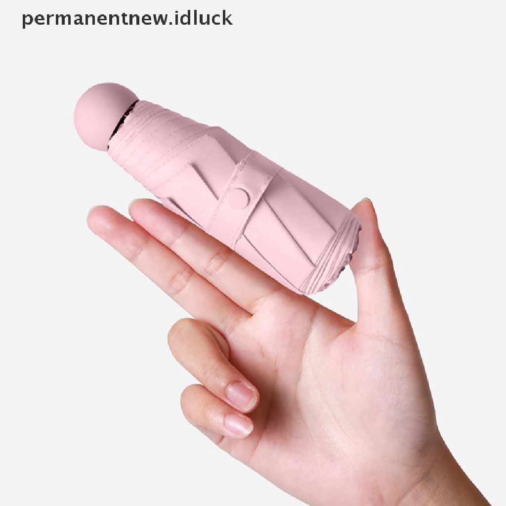 (luckypermanentnew) Payung Kapsul Mini Portable Proteksi Sinar Uv Untuk Wanita