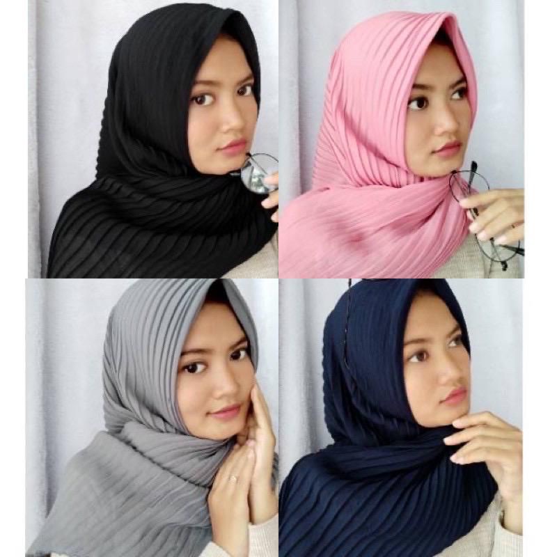 HIJAB SEGI EMPAT PLISKET LIDI TERBARU TERMURAH HIGH QUALITY ( COD)