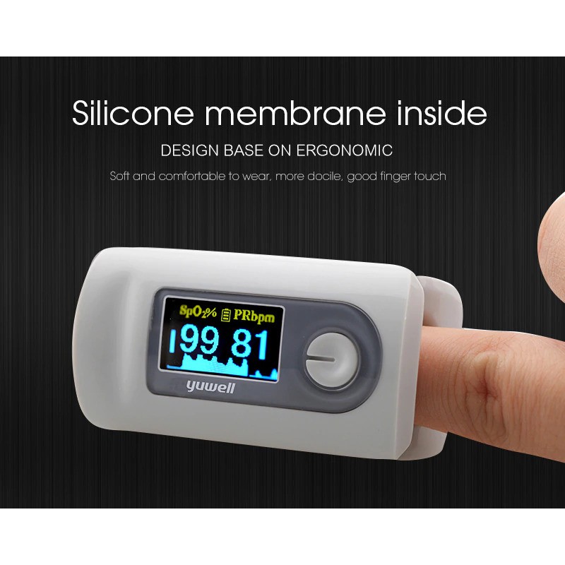 Alat Pengukur Detak Jantung Kadar Oksigen Fingertip Pulse Oximeter Xiaomi Yuwell White