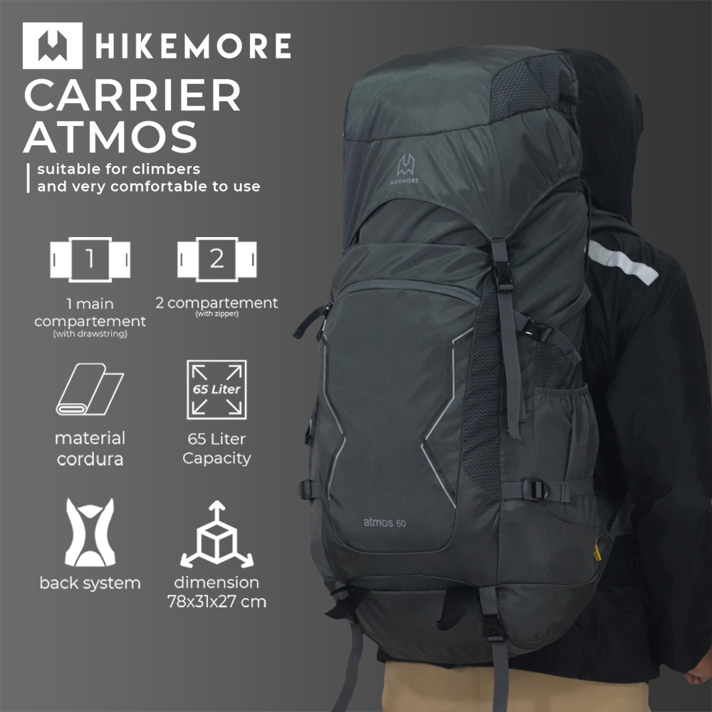 Tas Backpack Carrier Gunung Hiking Hikemore Atmos