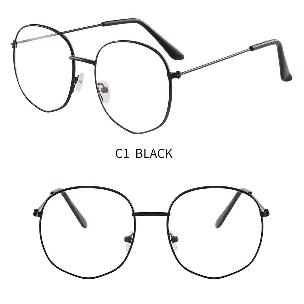 Kacamata Fashion Unisex Style Korea EG23 Kacamata Baca Frame Anti Radiasi Metal Gaya Retro