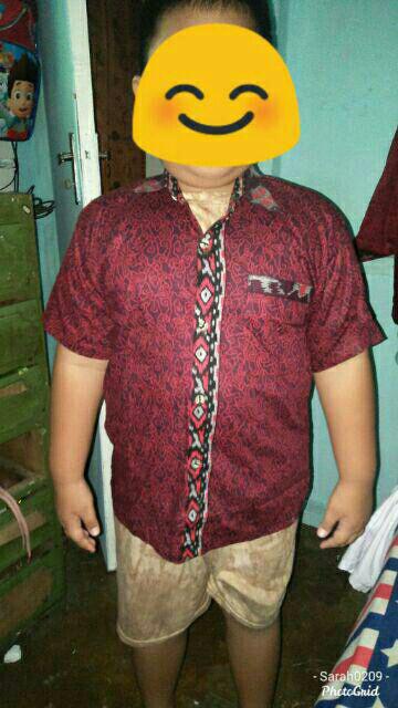 Batik Couple Keluarga - Bisa Cod - Couple Batik Indonesia Sarimbit Gmis Familly Set Batik Putra Hadi