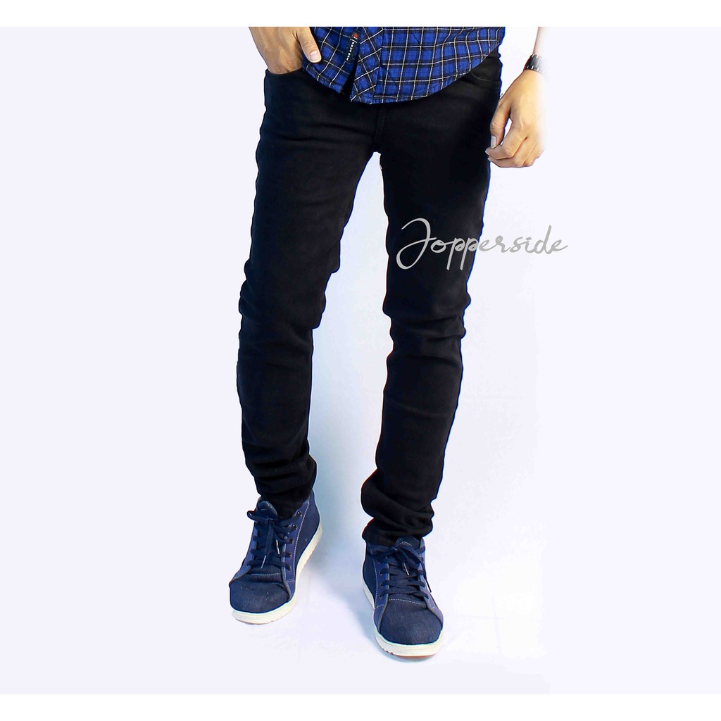 JOPPERSIDE GOBLACK CELANA PANJANG JEANS PRIA ORIGINAL PREMIUM HITAM BLACK POLOS