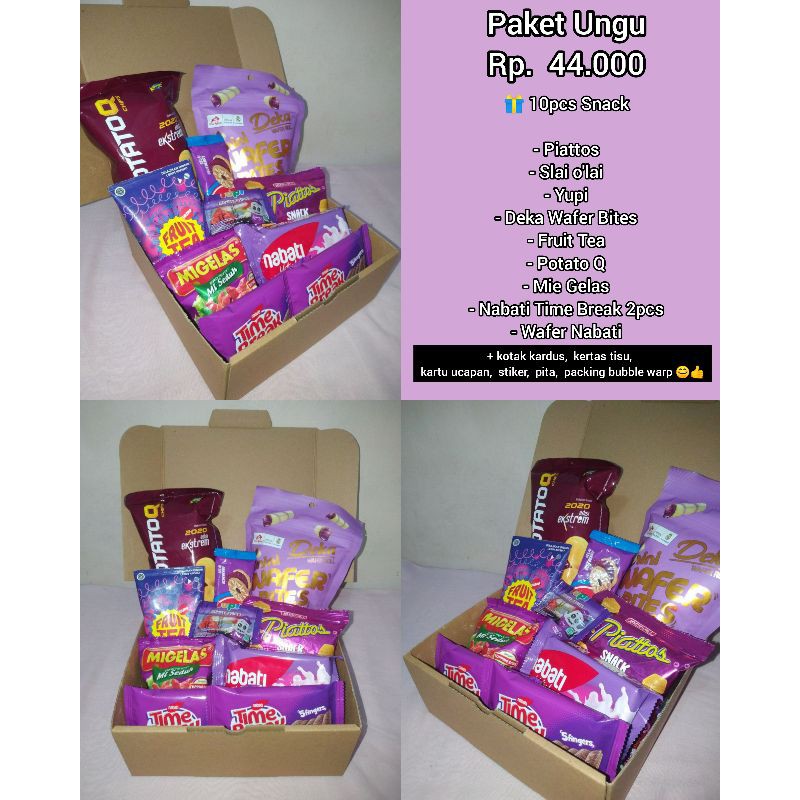 

SNACK BOX / HAMPERS UNGU (Birthday, Graduation, Kado)