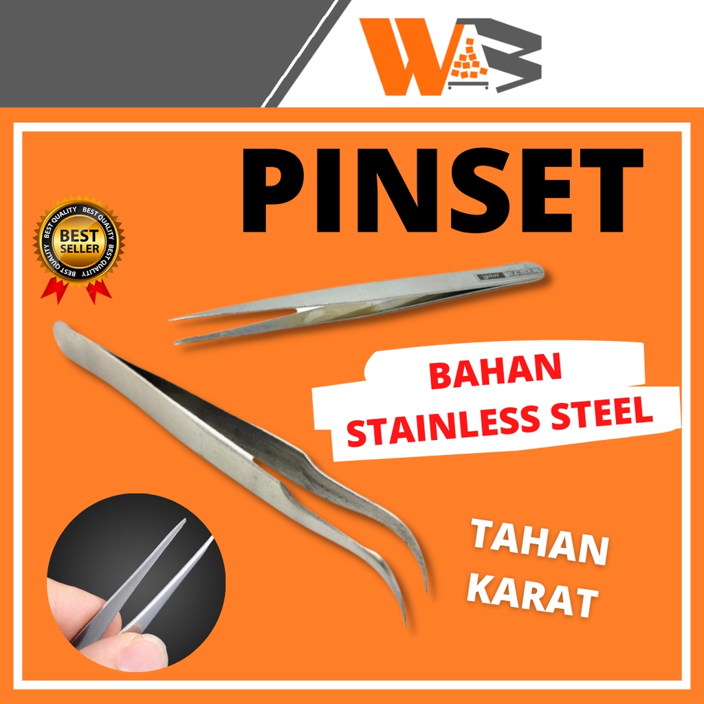 COD Pinset Pingset Bengkok Lancip Lurus Runcing Lengkung Benang Mesin Jahit Stainless Steel C77