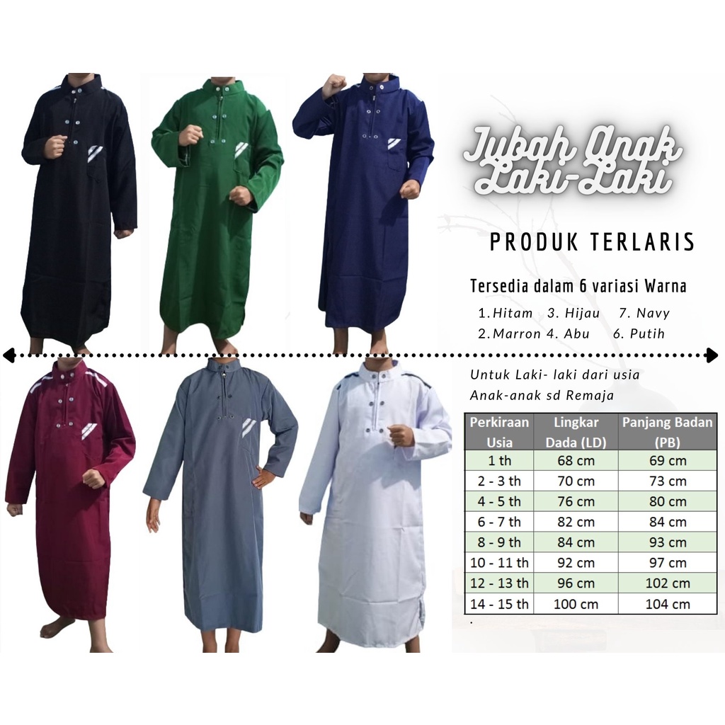 Real Pict Gamis Jubah Anak Laki Laki, Gamis Anak Cowok Usia 1 sd 15 Tahun