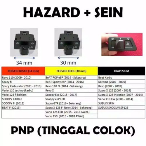 Saklar tombol sen sein hazard pnp tinggal pasang sen motor honda bisa kedip Semua