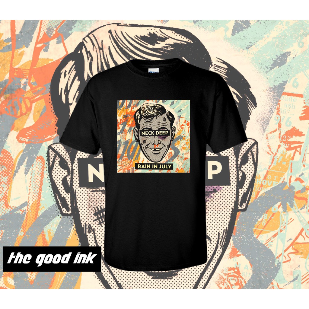 Kaos Neck Deep Rain In July - Original Gildan T-shirt