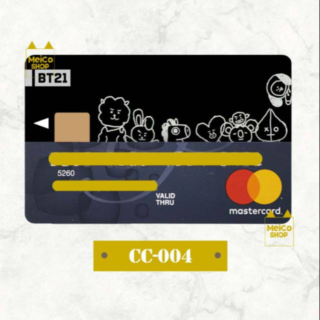 

[C-004] Sticker Half C BT21 Meico - Garskin Kartu ATM dan NON ATM