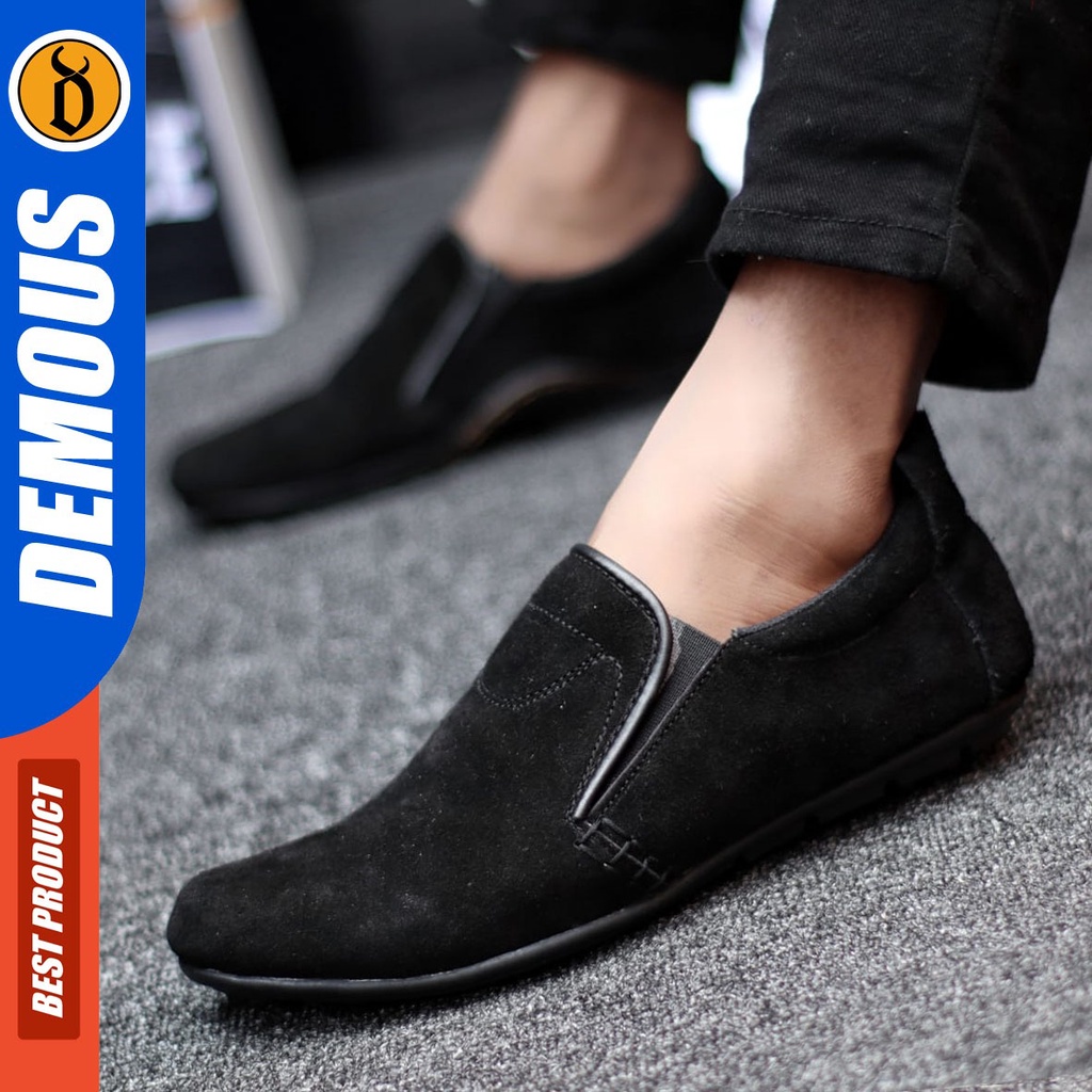 DEMOUS Seya - Sepatu Slip On Pria Casual