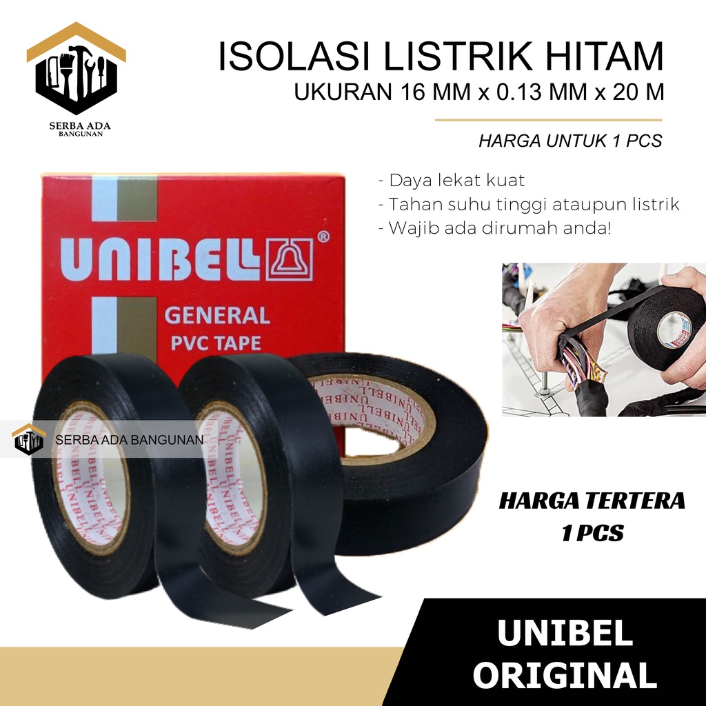 ISOLASI LISTRIK NITO 100% ORIGINAL NIBEL. ELECTRIC TAPE/ ISOLASI HITAM KABAL