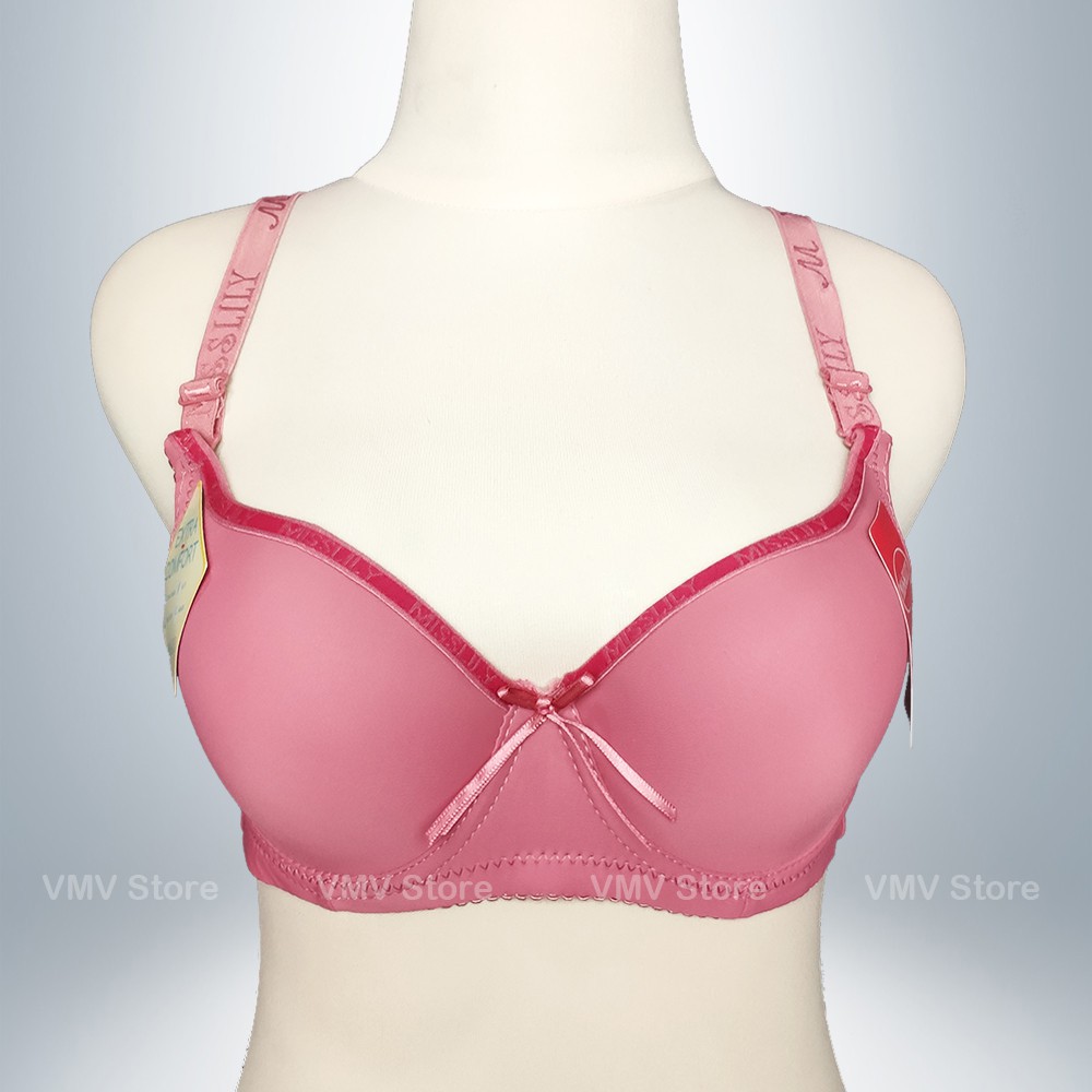 ORI Bra Kawat Misslily 3267 Cup B Kait 3 Motif Ribbon Klasik Extra Nyaman Bh Kawat MissLily