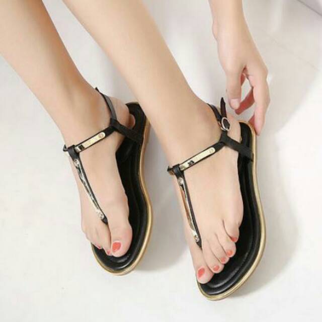 SANDAL JEPIT ZARA PLAT EMAS