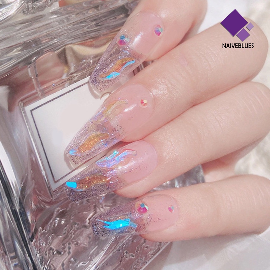 Naiveblue Berlian Imitasi Bentuk Asimetris Untuk Dekorasi Nail Art / Manicure DIY