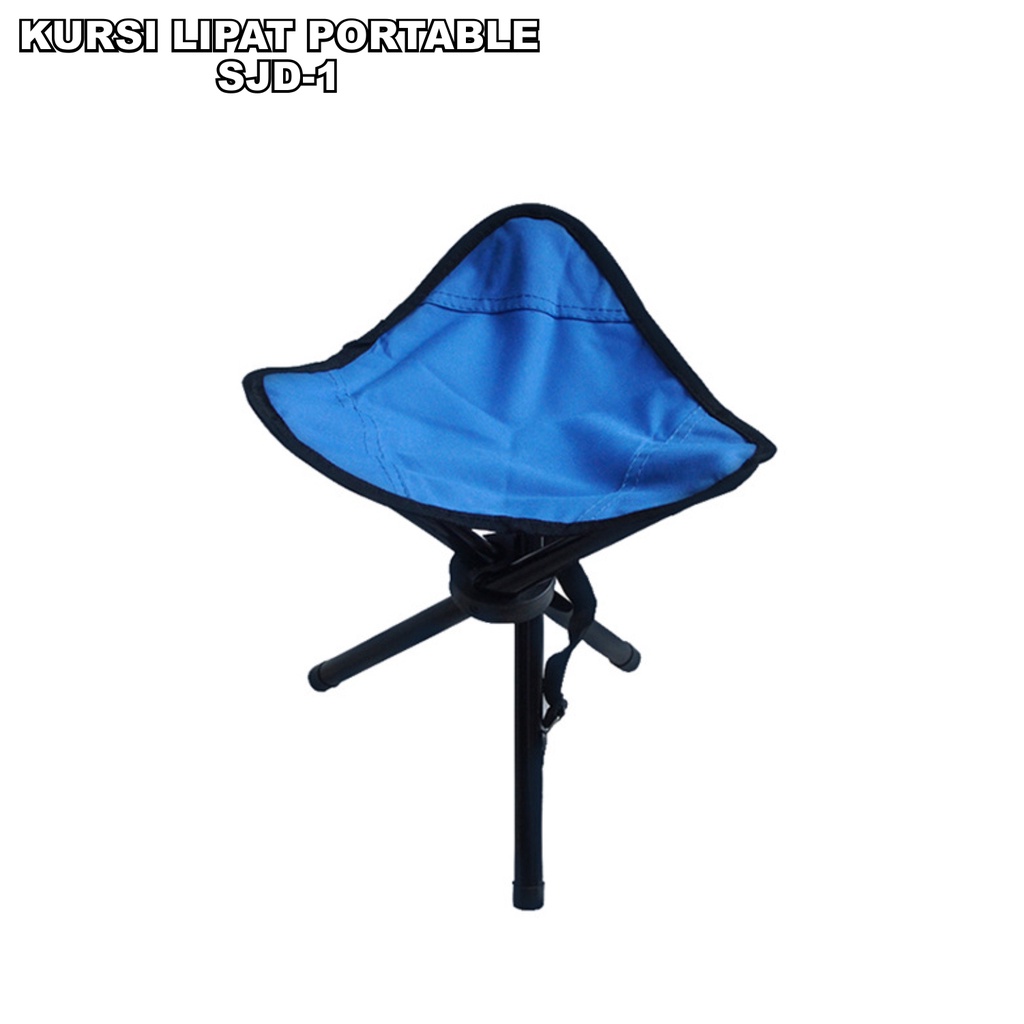 Kursi lipat mancing camping outdoor three legged beach stool chair