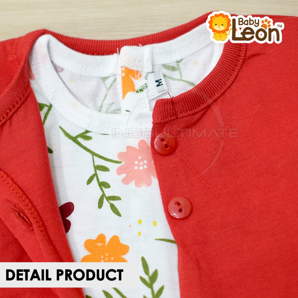 SBJ-CR1 BABY LEON Setelan Cardigan Bayi + Dress Bayi Pakaian Bayi Perempuan Rok Bayi Perempuan Baju Bayi Balita Cewek Baju Pesta Bayi Jaket Outer Bayi Baju Dress Gaun Bayi Perlengkapan Bayi Perempuan Bayi Cewek Pakaian Bayi Balita Perempuan