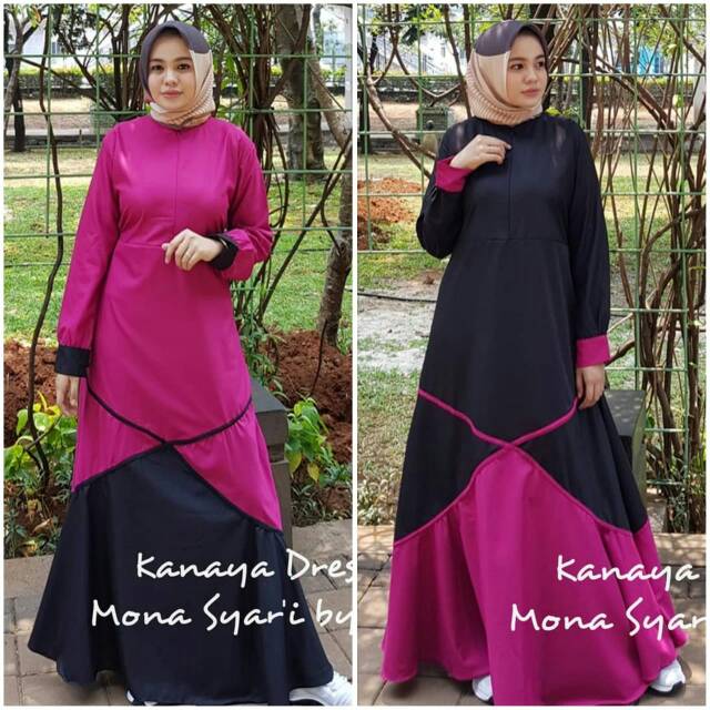 Kanaya Dress ORI Mona Syari Me collection/gamis realpic murah berkualitas/syari wanita