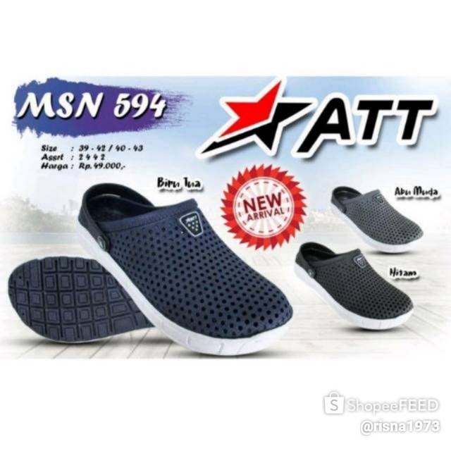 Sandal slop pria, slip on, ATT MSN 594.