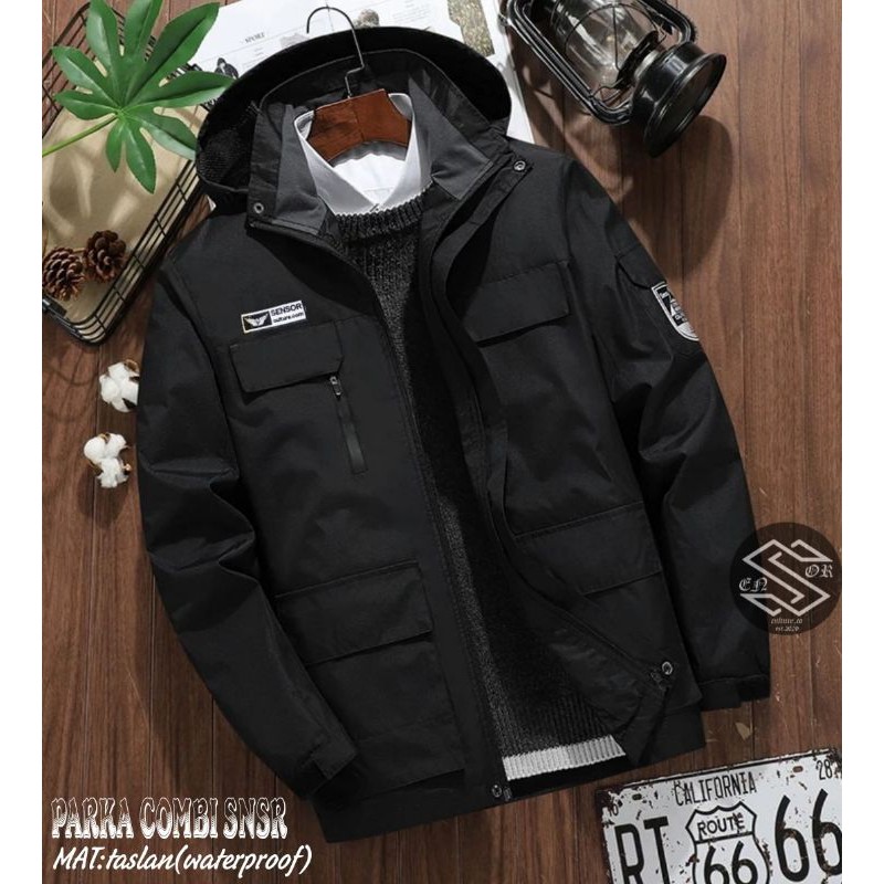 Jaket parka pria combi SNSR terbaru premium / jaket parka pria sensor original trending