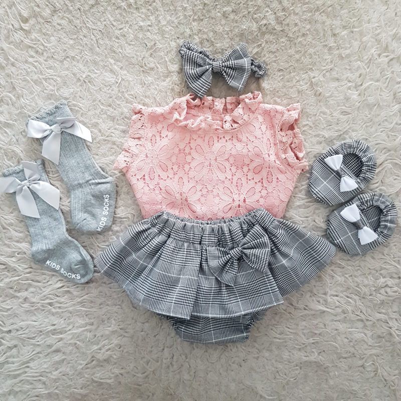 baju bayi Newborn Polkadot bloomer Set-Paket D